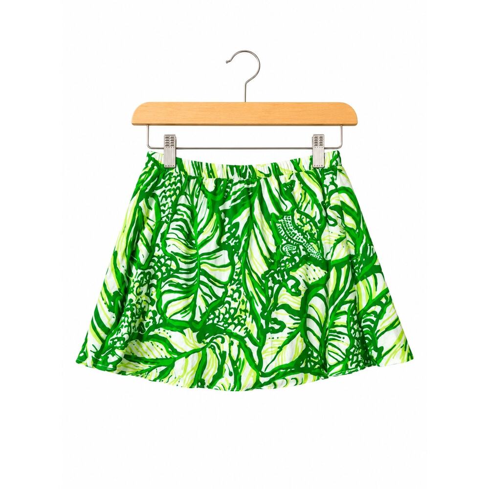 Lilly Pulitzer Tropical Print Skort Built In Shorts Green Resort Mini Skirt New - Picture 6 of 12